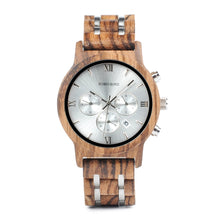 Load image into Gallery viewer, BOBO BIRD Wooden Men Watches Relogio Masculino Top Brand Luxury Stylish Chronograph Military Watch Great Gift for Man OEM