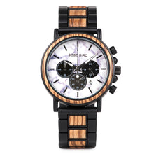 Load image into Gallery viewer, BOBO BIRD Wooden Men Watches Relogio Masculino Top Brand Luxury Stylish Chronograph Military Watch Great Gift for Man OEM