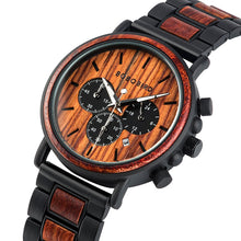 Load image into Gallery viewer, BOBO BIRD Wooden Men Watches Relogio Masculino Top Brand Luxury Stylish Chronograph Military Watch Great Gift for Man OEM