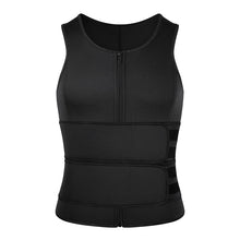 Load image into Gallery viewer, Sauna Waist Trainer Vest for Men Weight Loss Sweat Vest Double Tummy Control Trimmer Belts Neoprene Workout Upper Body Shaper